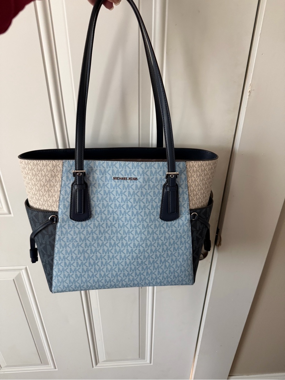 Michael Kors Light Blue Multi MK Signature Tote